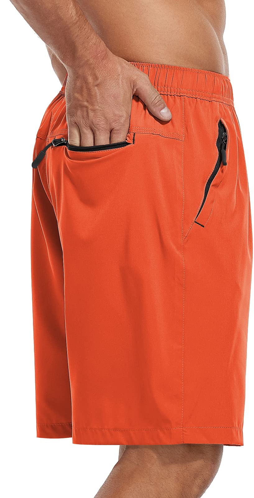 SPOSULEI Men's Quick-Dry Hiking Shorts - Water Resistant Lightweight Athletic Shorts with Zipper Pockets for Outdoor Running, Camping & Summer Activities