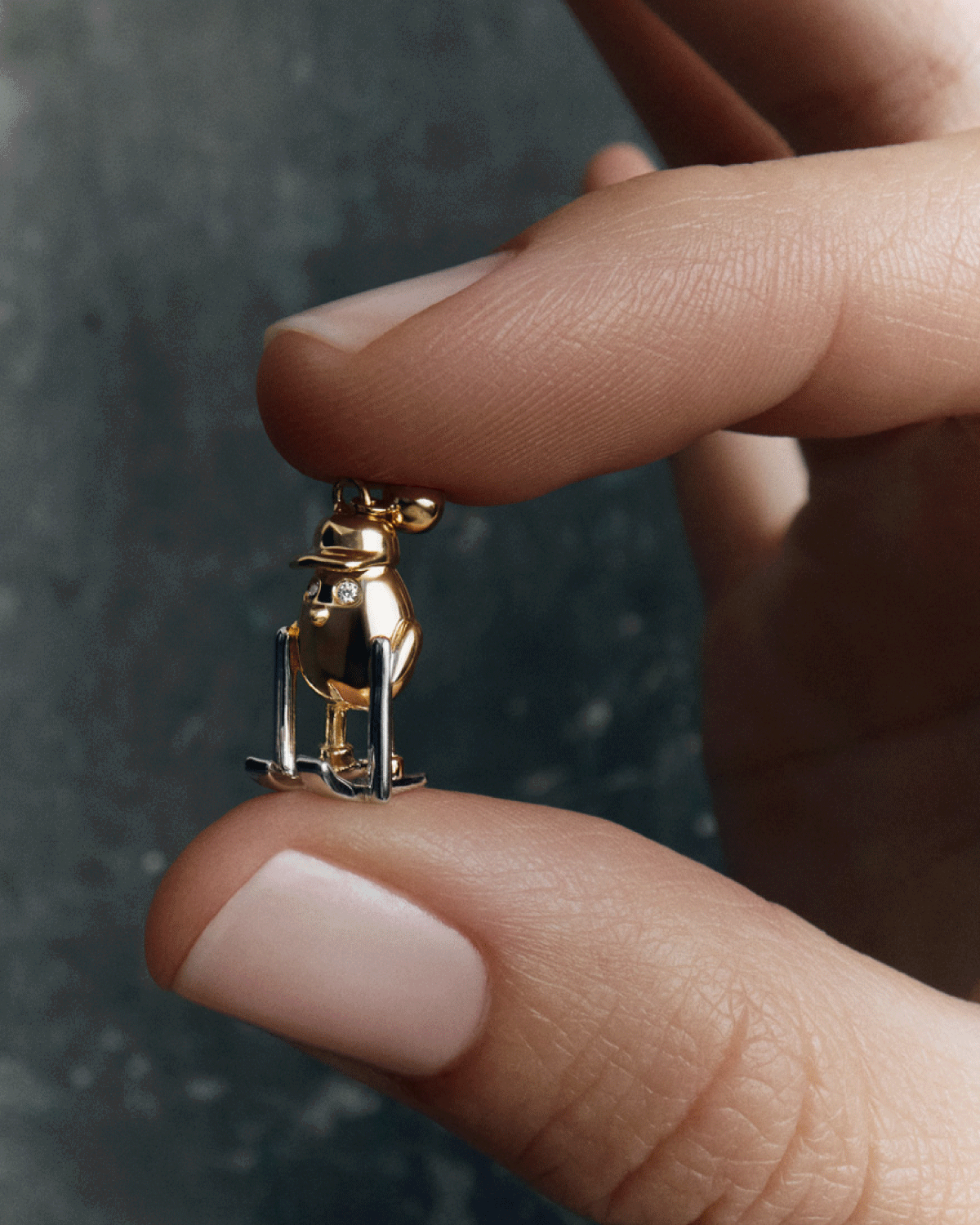 GRID CAMPAIGN Skiier Charm Pendant - Winter Sports Jewelry for Ski Enthusiasts | Perfect for Ski Trips, Snowboarding Adventures & Mountain Getaways