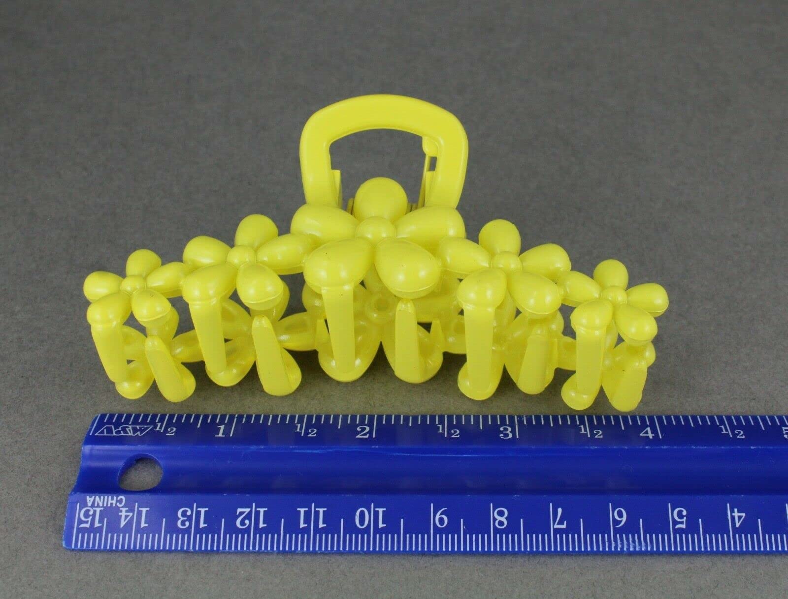 Yellow Flower Hair Clip Claw - 4