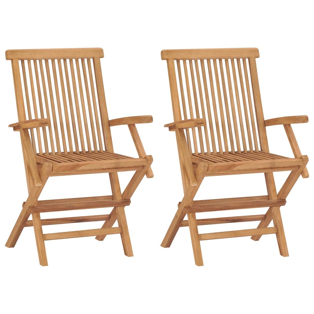 Premium 2-Piece Teak Wood Patio Chairs with Red Cushions - 37 lbs - Durable Outdoor Furniture for Garden, Poolside & Backyard Relaxation