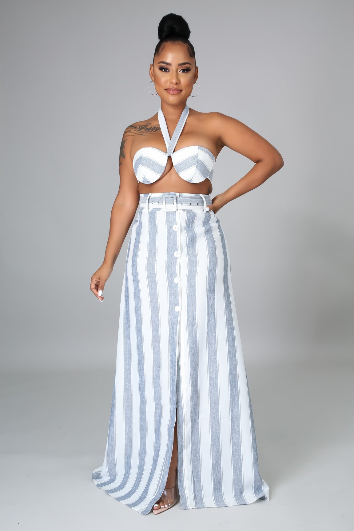 Janiyah 2 Piece Skirt Set for Women - Floral Print Summer Outfits, High Waist Skirt with Matching Top - Perfect for Beach Vacations, Date Nights & Casual Wear