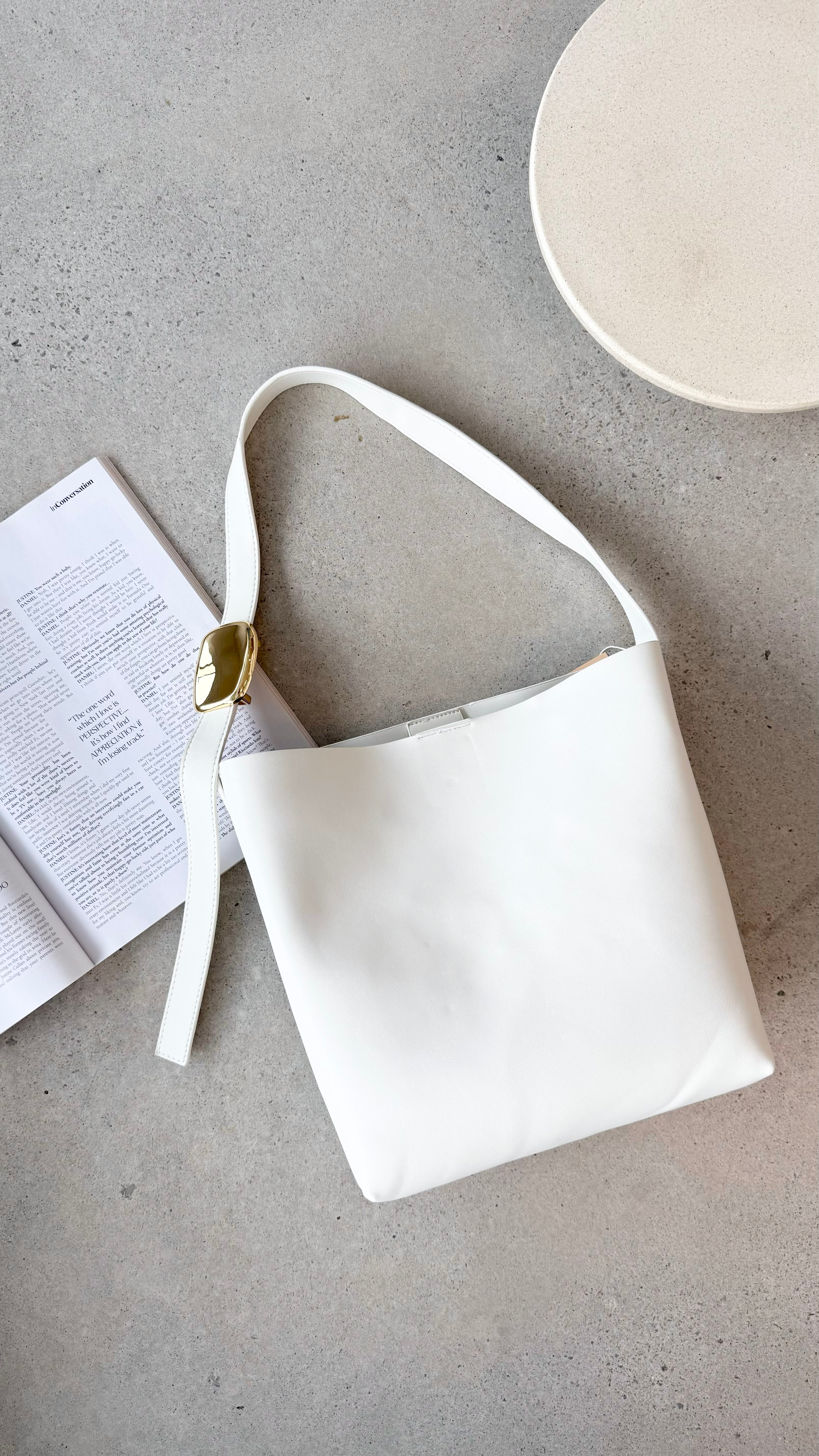 Francesca Women's White Shoulder Bag - Stylish & Lightweight Handbag for Work, Travel & Everyday Use