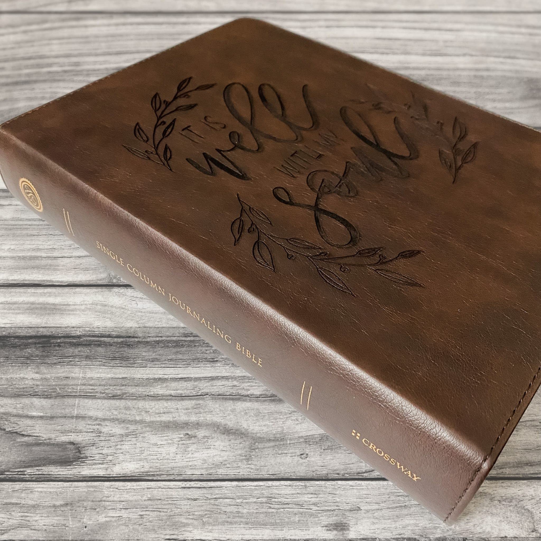 Hand Lettered & Laser Engraved ESV Journaling Bible with Custom Name - Personalized Christian Wedding Gift for Brides, Grooms & Couples - Perfect for Bible Study, Wedding Ceremonies & Anniversary Celebrations