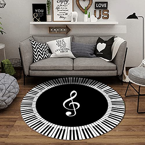 Round Black Vinyl Record Area Rug - 3'x3' Luxury Bedroom Carpet, Living Room Floor Mat, Kids Room Decor - Perfect for Music Lovers' Home, Dorm & Studio Decor