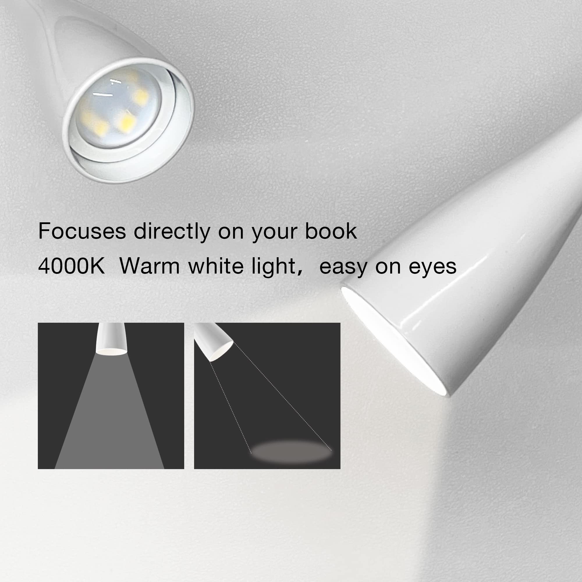 LED Reading Light Set - 1 Wall Mount & 1 Book Lamp Bundle for Bedside, Study Desk & Night Reading | Energy Efficient LED Task Lighting