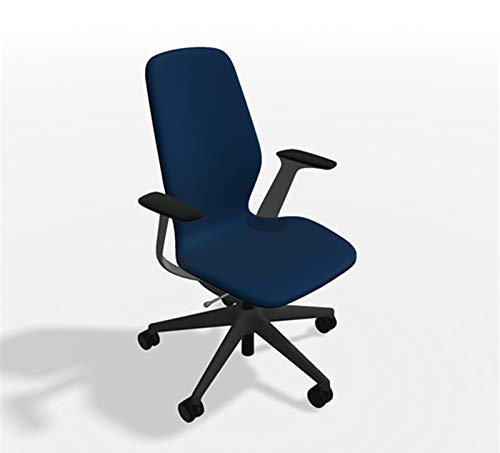 Steelcase SILQ Ergonomic Office Chair - Merle Dark Frame, Cogent Connect Royal Blue Fabric, 5SD0 Model with Hubless Casters - Perfect for Home Office, Executive Workspace & Conference Rooms