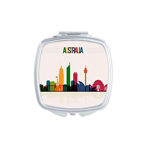 DIYthinker Australia City Landmark Skyscrapers Outline Mirror - Portable Compact Double-Sided Pocket Makeup Mirror for Travel, Home & Office Use