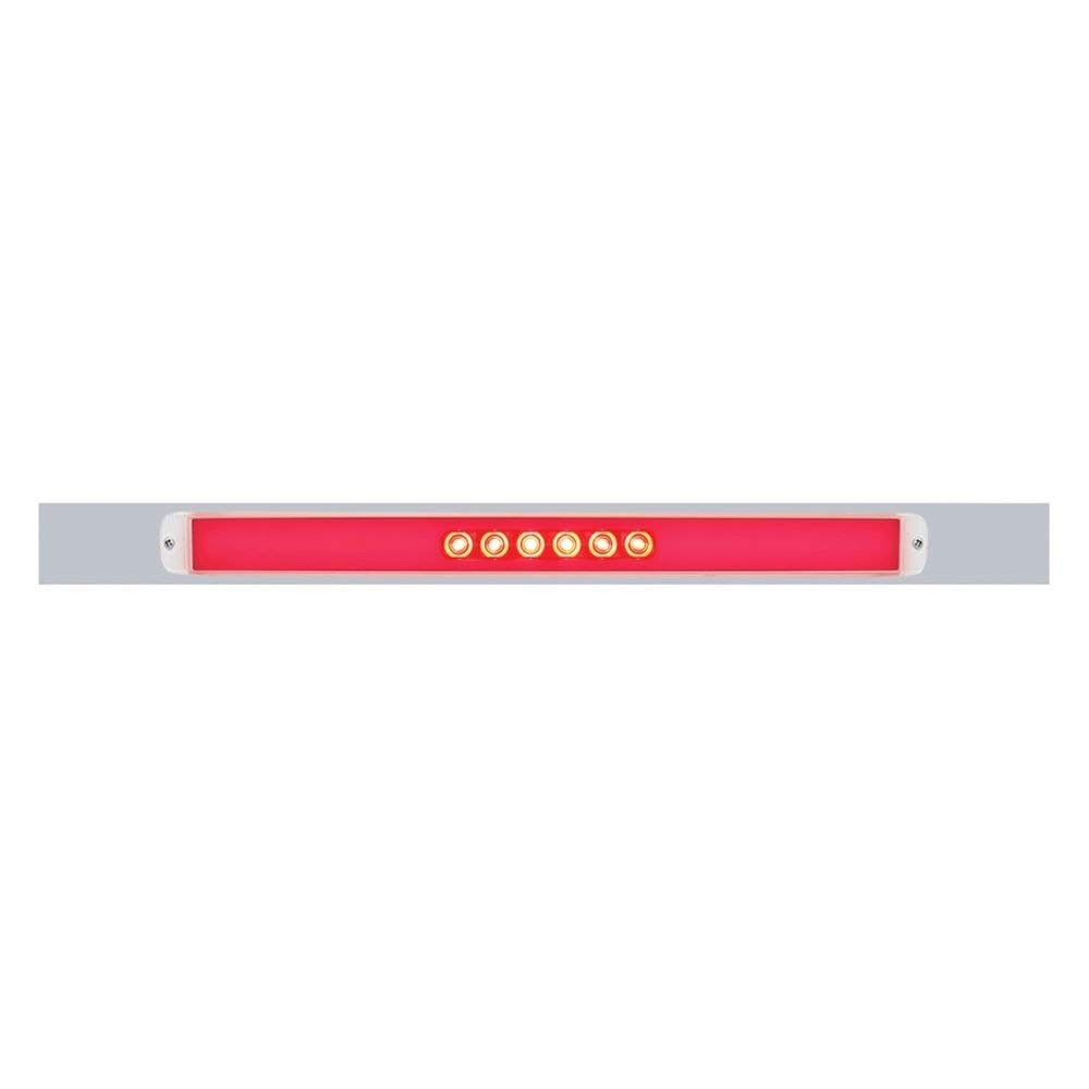 United Pacific 62941 Stainless Steel Bumper Light Bar with Bracket - Amber LED Clearance/Marker Light, 9 LEDs per Light, Rubber Grommets - Perfect for Trucks, Off-Road Vehicles & Trailers