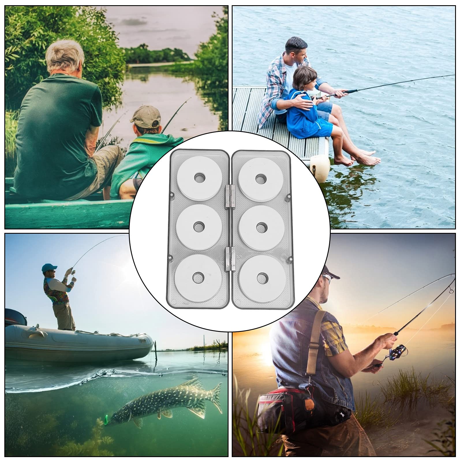 VGEBY 6-Piece Fishing Line Spool Organizer - Plastic Foam Storage for Lures, Rigs & Fly Fishing Gear - Compact Tackle Box Accessories for Anglers (Perfect for Boat, Shore & Ice Fishing Trips)