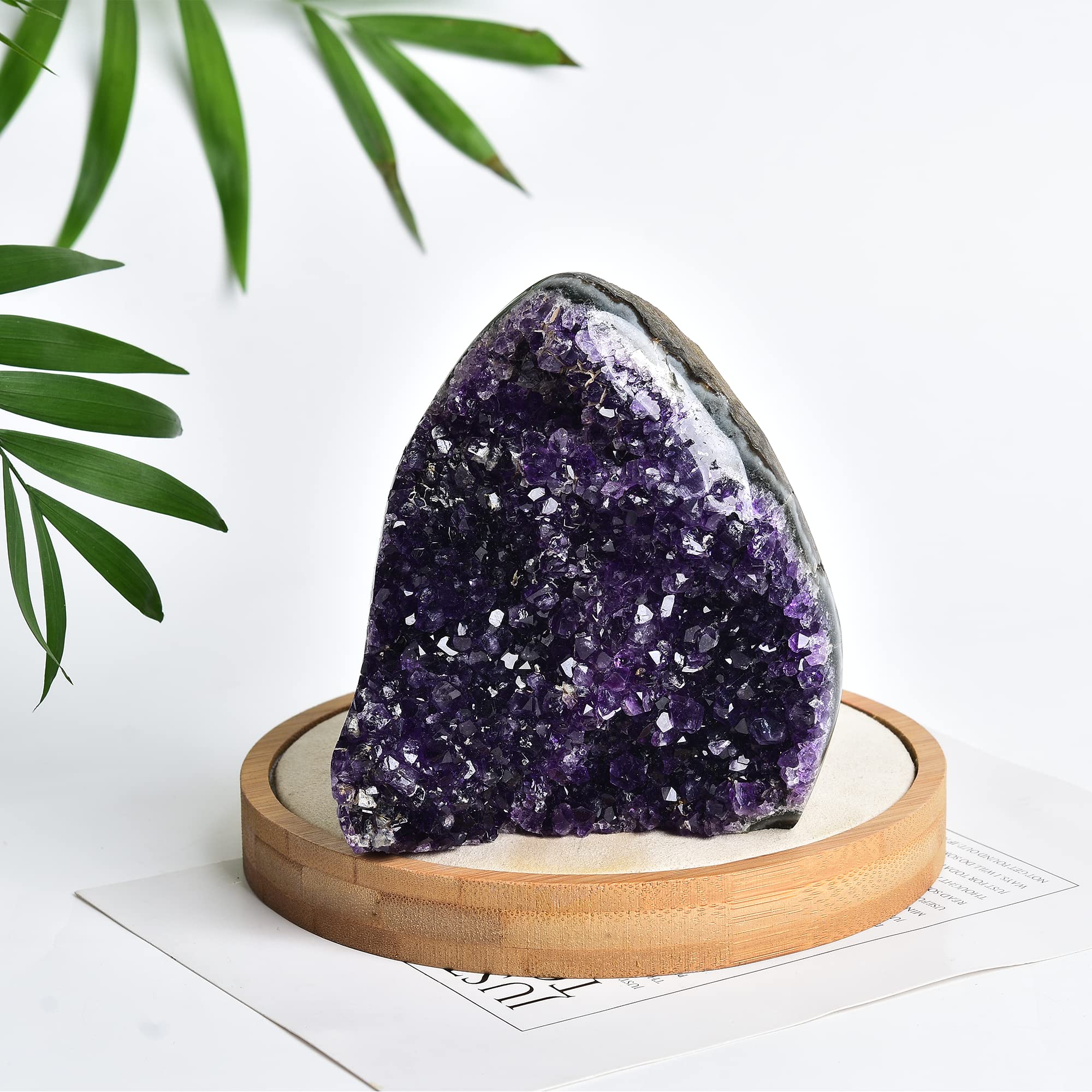 Natural Deep Purple Uruguay Amethyst Crystal Cluster - Raw Amethyst Geode Quartz Mineral Specimen for Home Decor, Meditation & Healing Crystals Collection