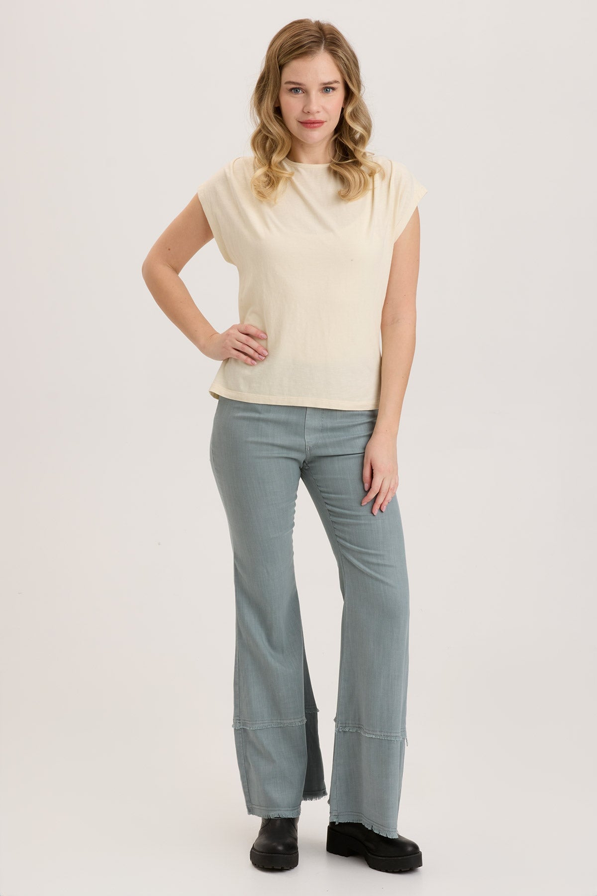 Slub Arwen Top in Toasted Almond - Stylish Casual Blouse for Women | Perfect for Everyday Wear, Office Outfits & Date Nights