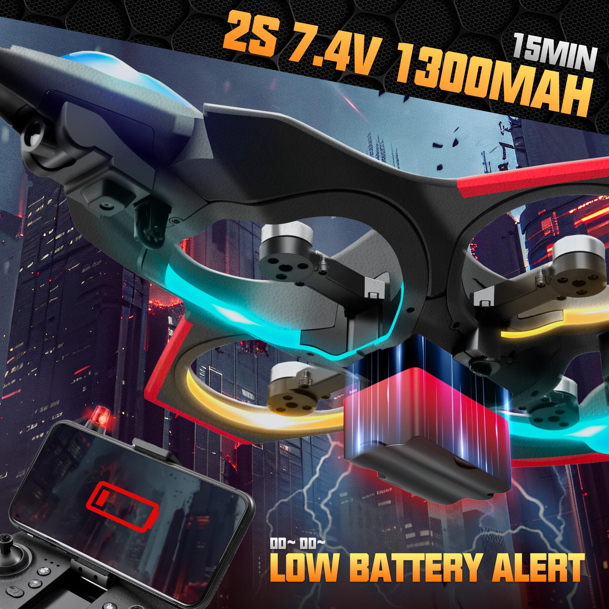BEZGAR Brushless RC Plane with HD Camera - 2.4GHZ Remote Control Airplane for Kids & Beginners | 6-Axis Gyro Stabilization, 360° Flip Stunt, LED Navigation Lights, 2 Batteries | Outdoor Flying Drone for Park Play & Aerial Photography