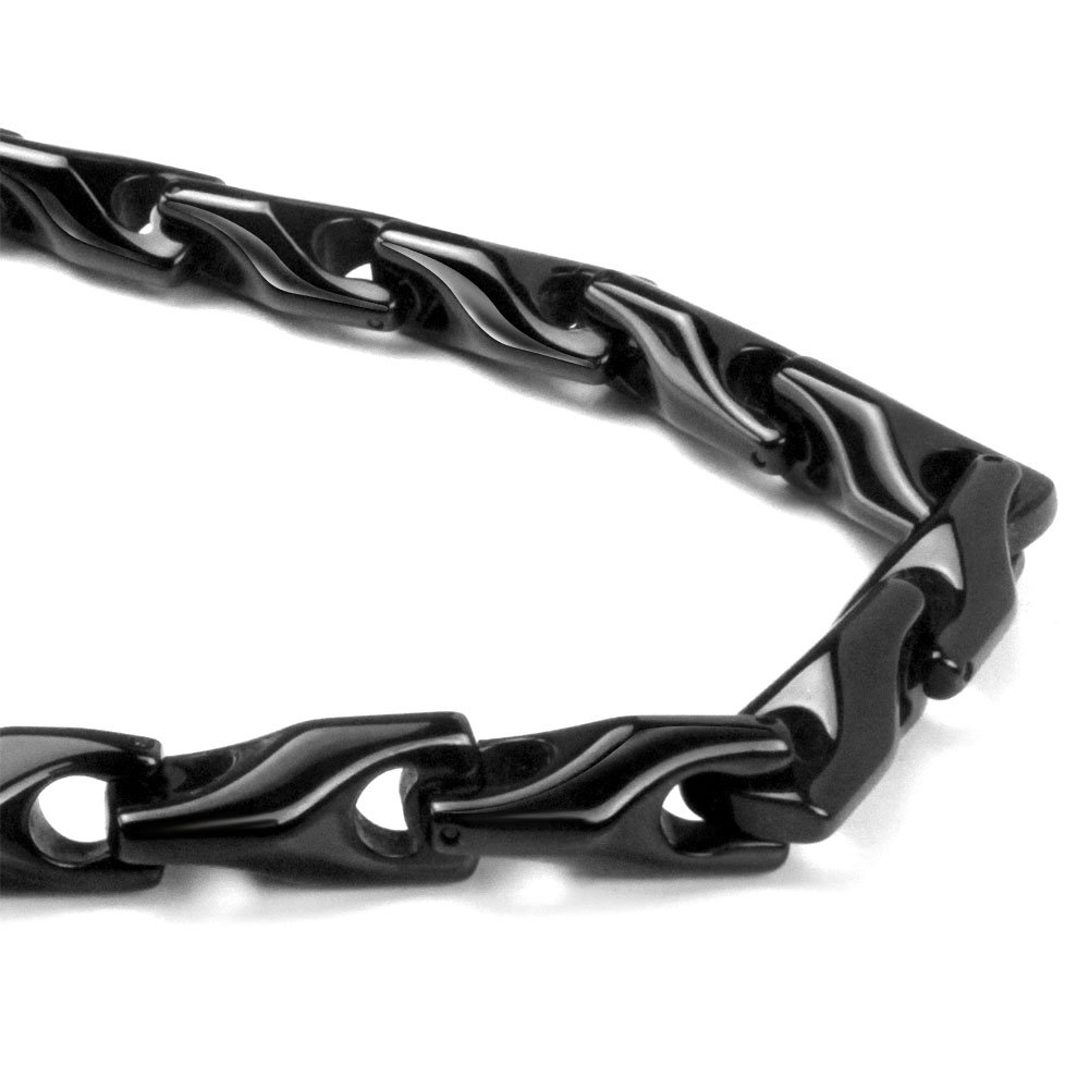 Black Tungsten Carbide Men's Wheat Link Necklace Chain - Durable & Stylish Jewelry for Gifts, Weddings & Everyday Wear