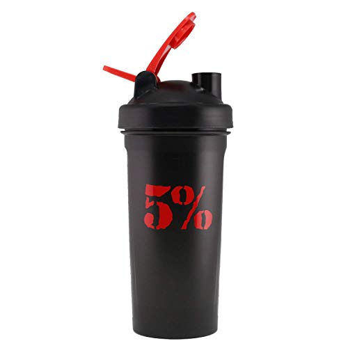 Black Red 5% Logo Shaker Bottle