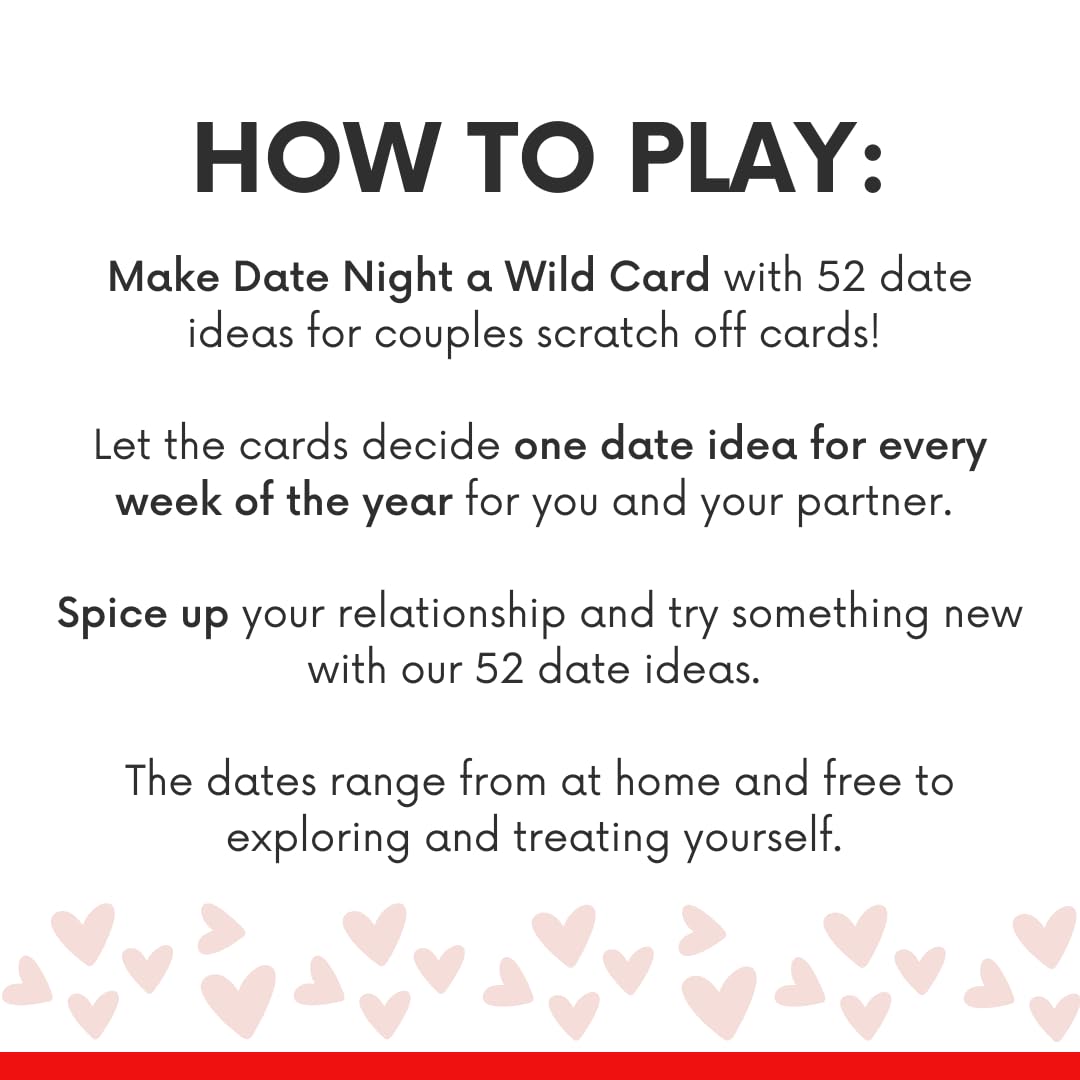 52 Scratch Off Date Ideas - Romantic Couples Gift for Girlfriend, Boyfriend, Newlyweds - Fun Date Night Game