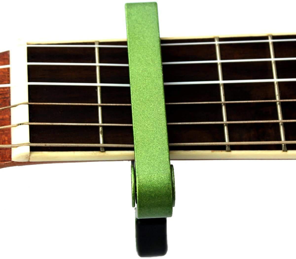 Premium Aluminum Guitar Capo for Acoustic & Electric Guitars - 6-String Clamp with Spring Tension - Perfect for Live Performances, Studio Recording & Practice Sessions (Green)