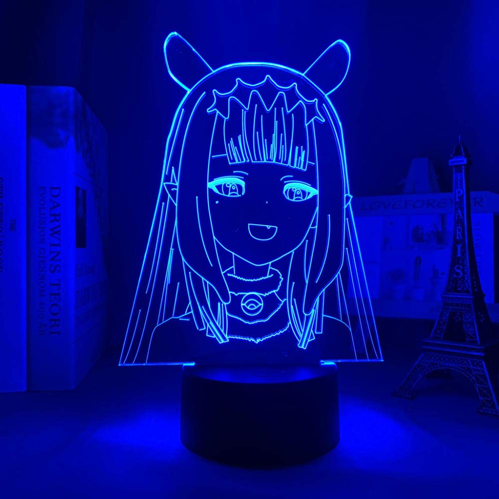 3D Illusion Anime Ninomae Ina'NIS LED Night Light - 7 Color Changing Touch Lamp for Bedroom, Kids Room, Desk Decor - Perfect Gift for Birthday, Valentine's Day, Christmas (Anime Manga Lover Gift, Baby Nursery Light) | Creates Magical Ambiance for Bedtime, Relaxation & Romantic Nights