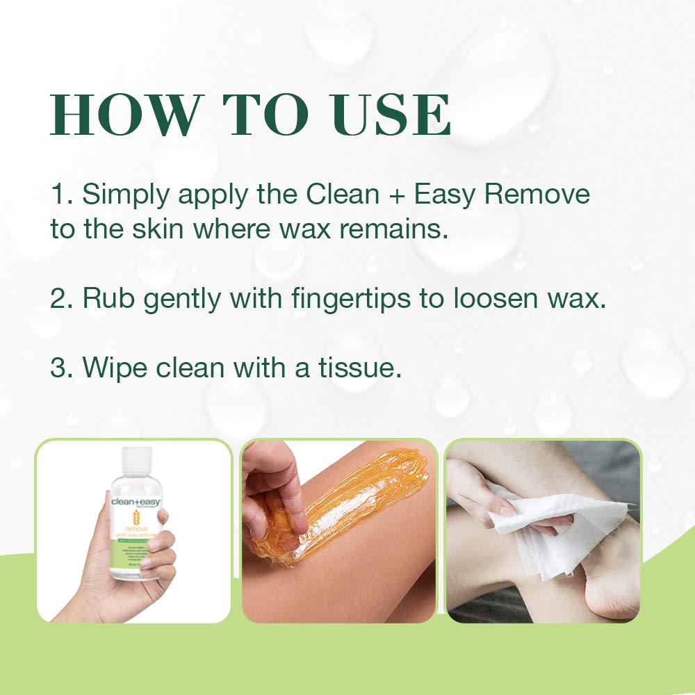 Clean & Easy Remove After Wax Oil Remover for Skin - Post Waxing Cleanser & Soothing Care | Wax-Off for Residue-Free Skin | 5 oz | Perfect for Salon & Home Waxing Aftercare