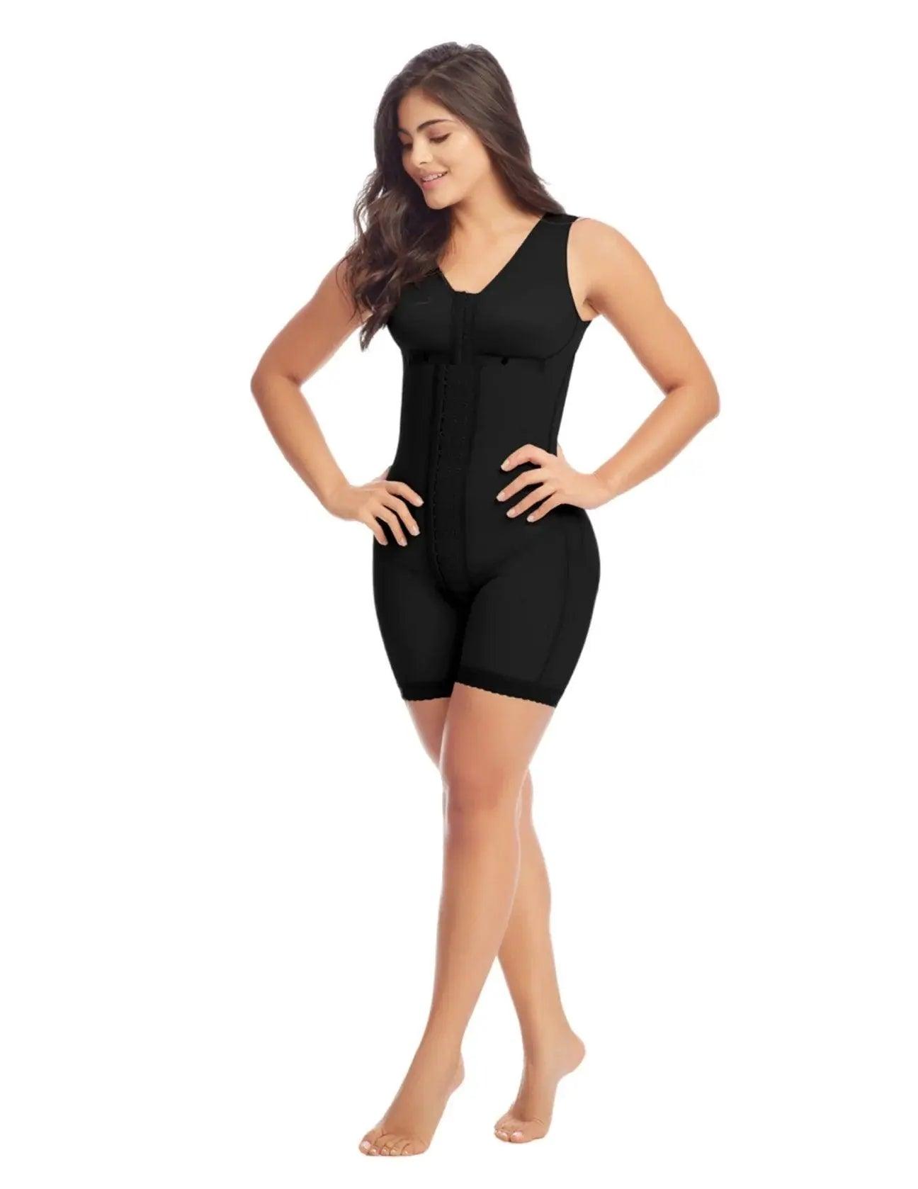 High Waist Mid Thigh Compression Shorts with Built-in Bra - Workout, Running, Yoga & Gym - #09215