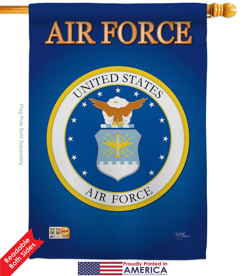 USAF American Military Garden Flags - Double-Sided 28x40 Inch Armed Forces Yard Banner for Veterans & Retirees - Patriotic Home Decor Gift for Outdoor & Indoor Use
