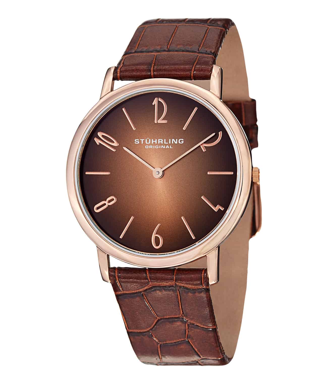 Brown Dial / Rose Case / Brown Leather Strap Tang Buckle