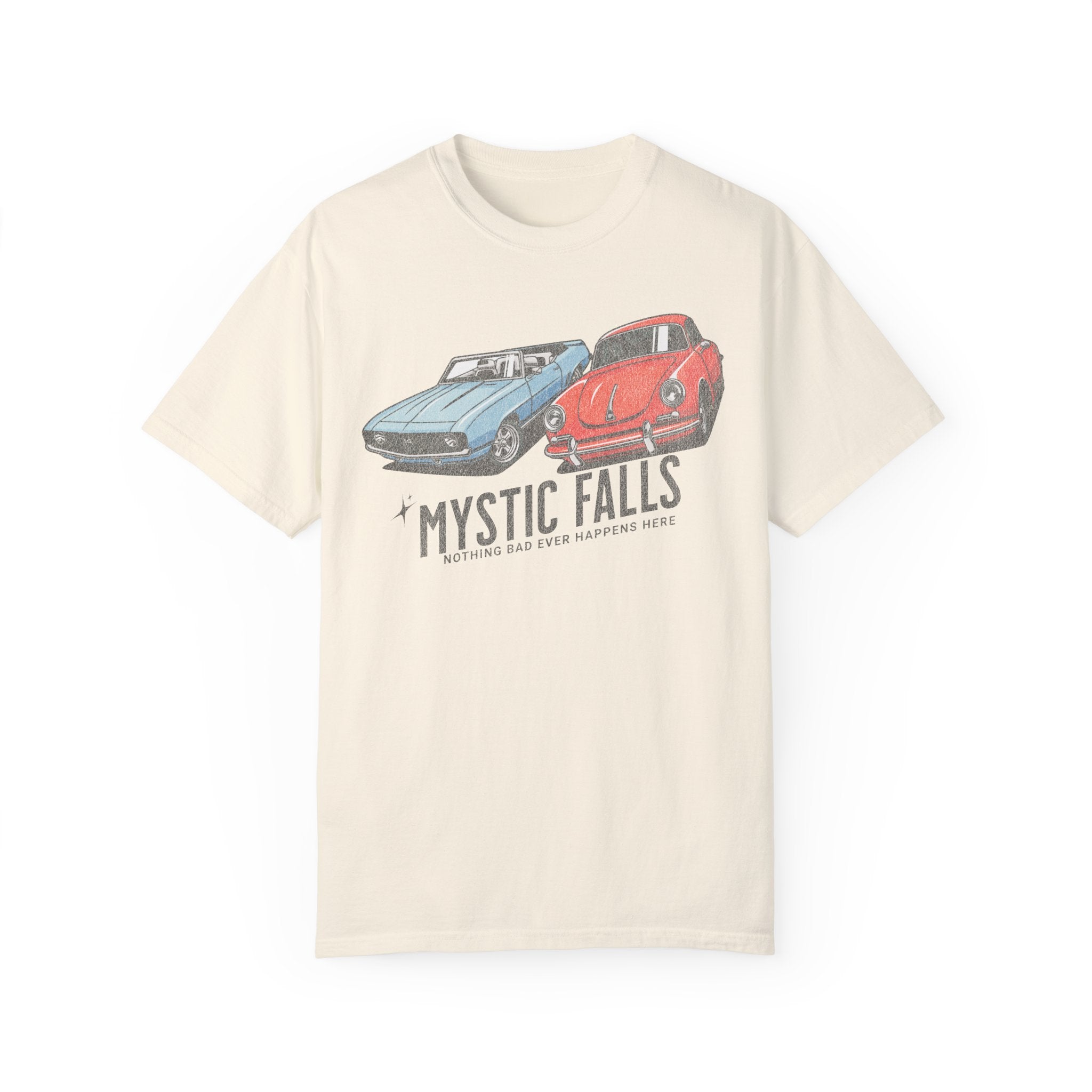 Vintage Mystic Falls Distressed T-Shirt for Men & Women - Soft Cotton Graphic Tee for Casual Wear, Concerts & Street Style