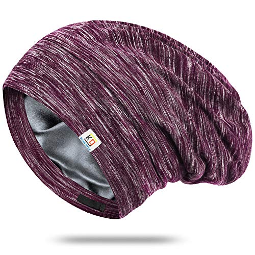 Satin Sleep Bonnet for Curly Hair - Adjustable Night Cap with Satin Lining for Hair Protection | Perfect for Bedtime, Travel & Natural Hair Care