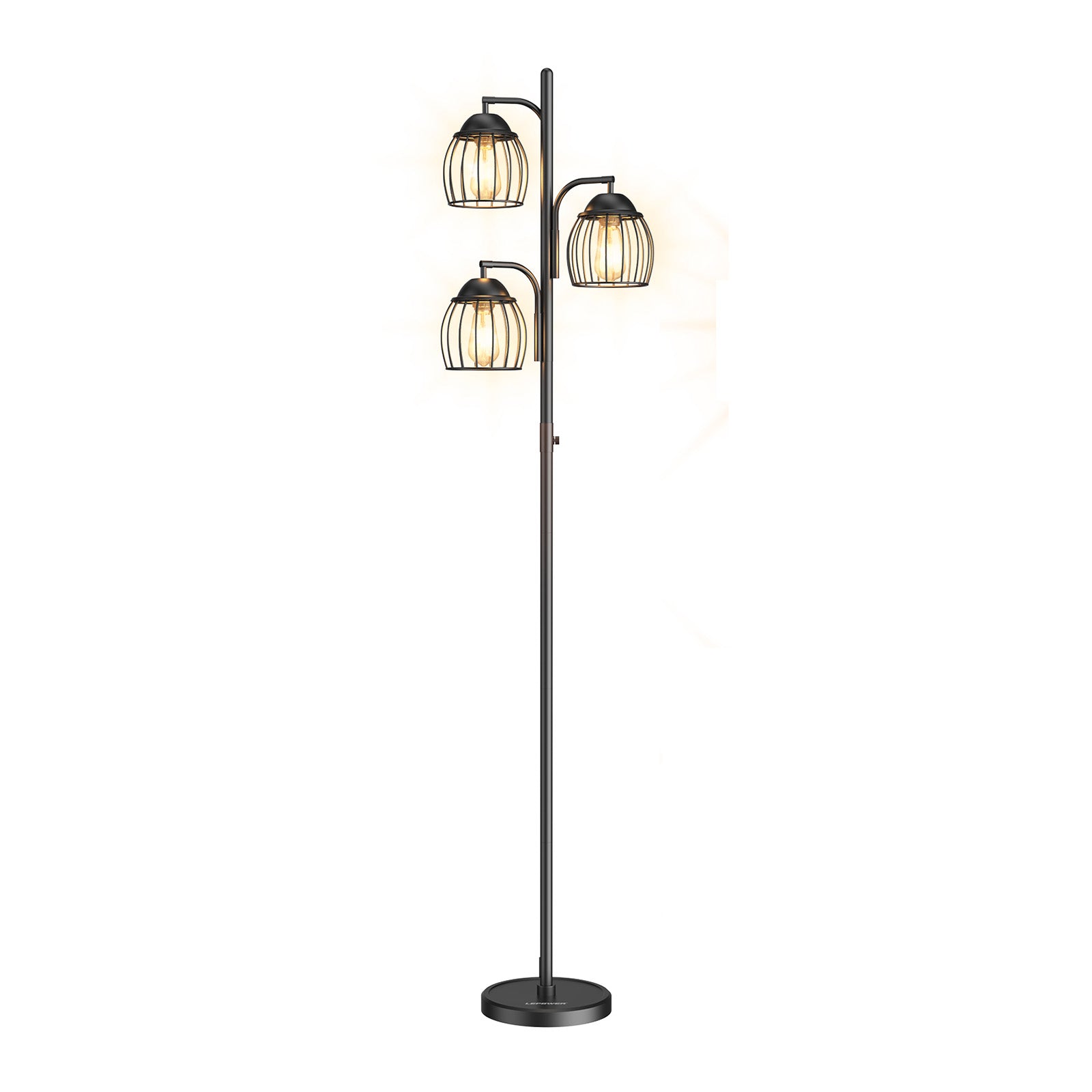 Lepower Tec Industrial Vintage Floor Lamp with Dimmable Switch & Edison Bulb - Perfect for Living Room, Bedroom, or Office Lighting Decor