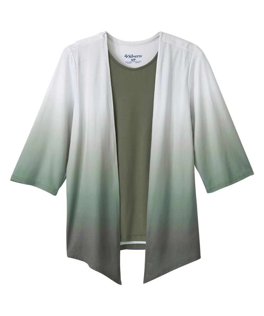 Women's Open Back Ombre Knit Twofer Top - Stylish & Comfortable Summer Crop Top for Casual Outings, Beach Wear & Date Nights