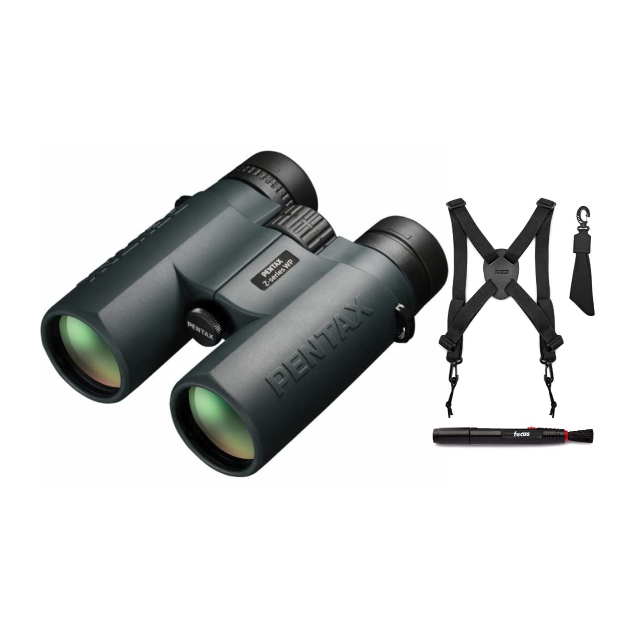 Pentax Z-Series ZD 10x43mm Waterproof Roof Prism Binoculars with Harness & Lens Pen - Perfect for Bird Watching, Hunting, and Outdoor Adventures