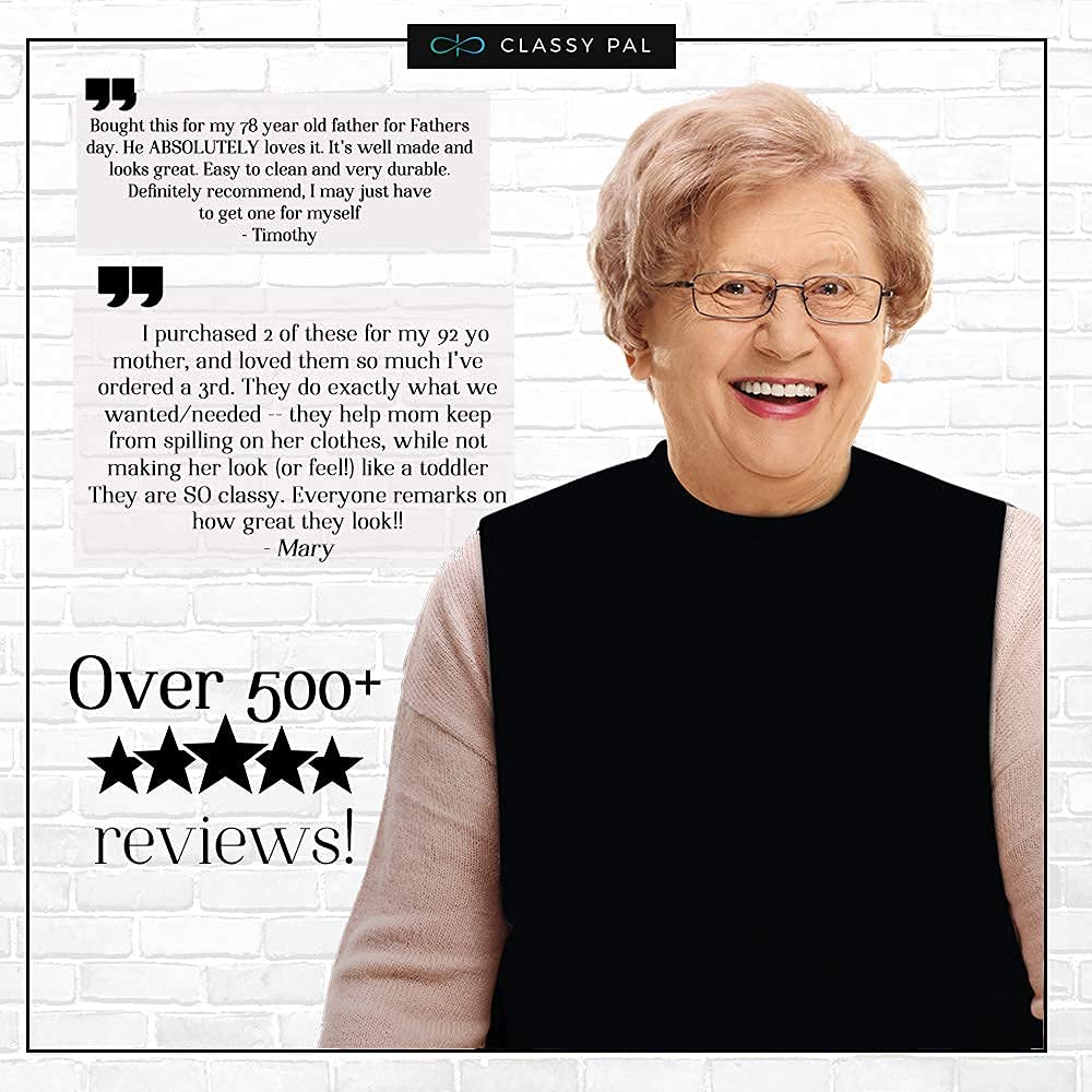 Premium Adult Bibs for Men & Women - Waterproof & Stylish Clothing Protectors for Dining, Elderly Care & Mealtime Comfort - Ideal for Restaurants, Nursing Homes & Home Use