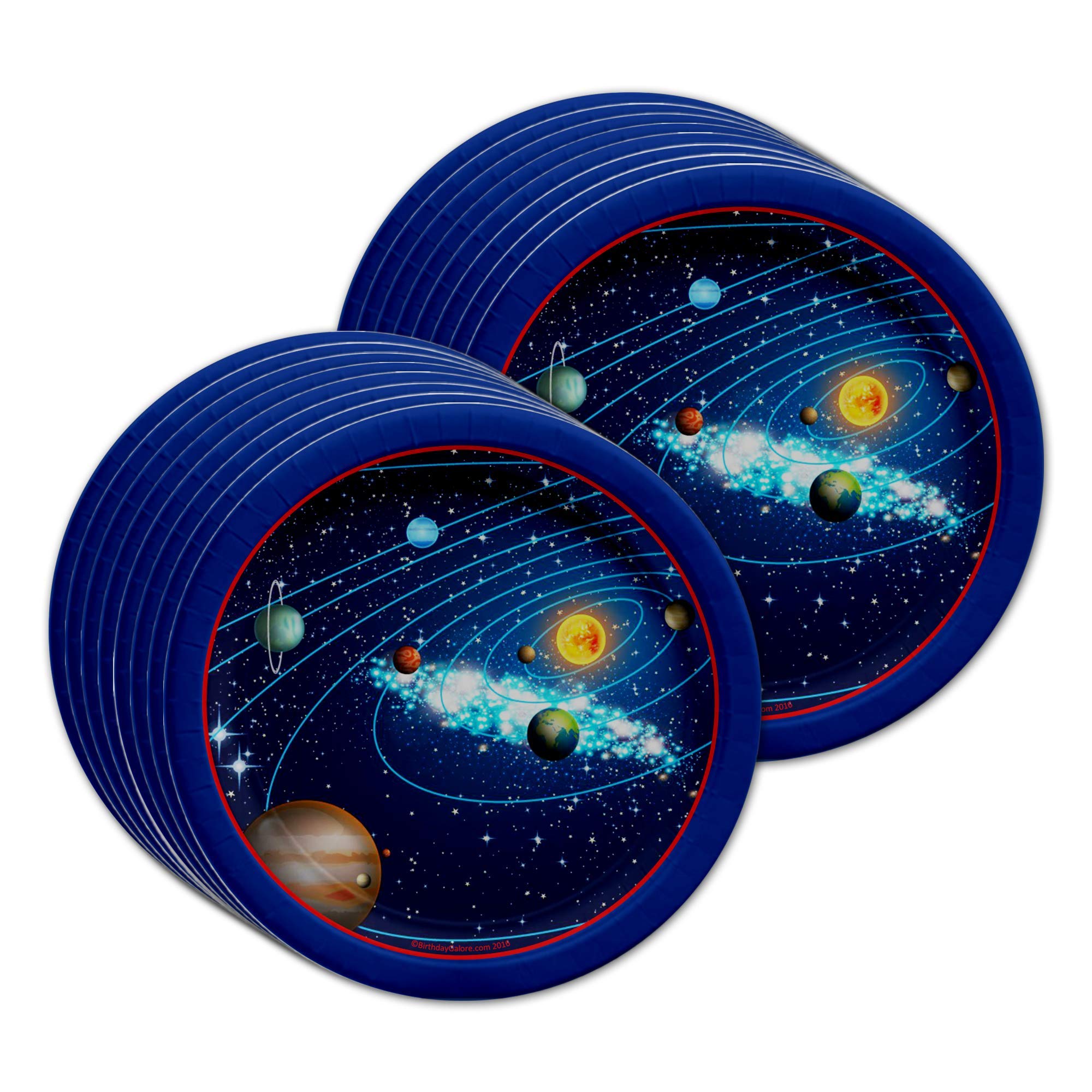 Solar System Outer Space Birthday Party Supplies Set - 16-Piece Tableware Kit with Plates, Napkins & Cups for Kids Space Themed Party Decorations