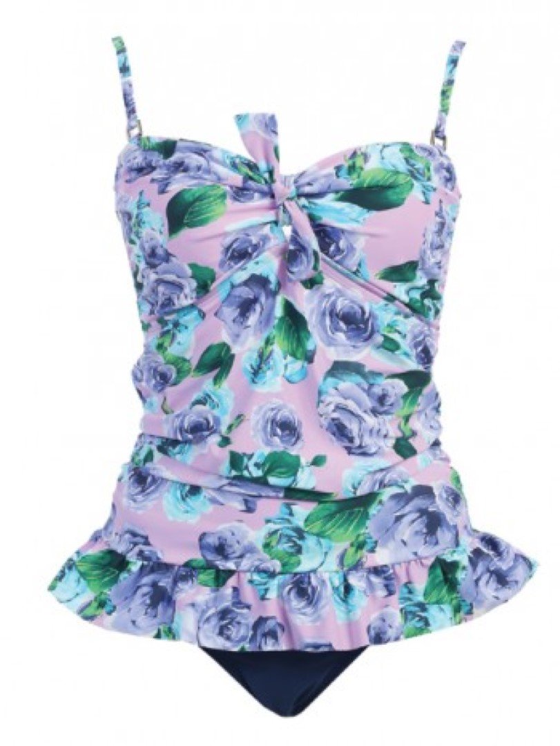 Celina 2-Piece Women's Floral Swimwear Set - Lilac & Rose Bikini for Beach, Pool & Summer Vacation