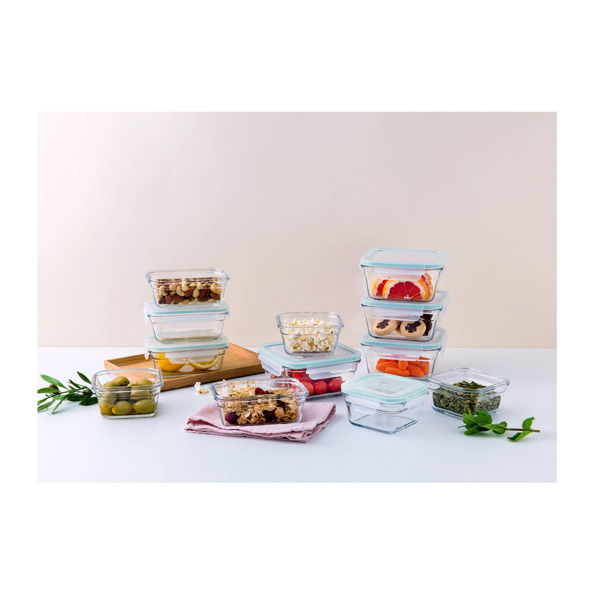 24-Piece GlassLock Oven & Microwave Safe Glass Food Storage Containers Set with Lids – Perfect for Meal Prep, Leftovers & Pantry Organization