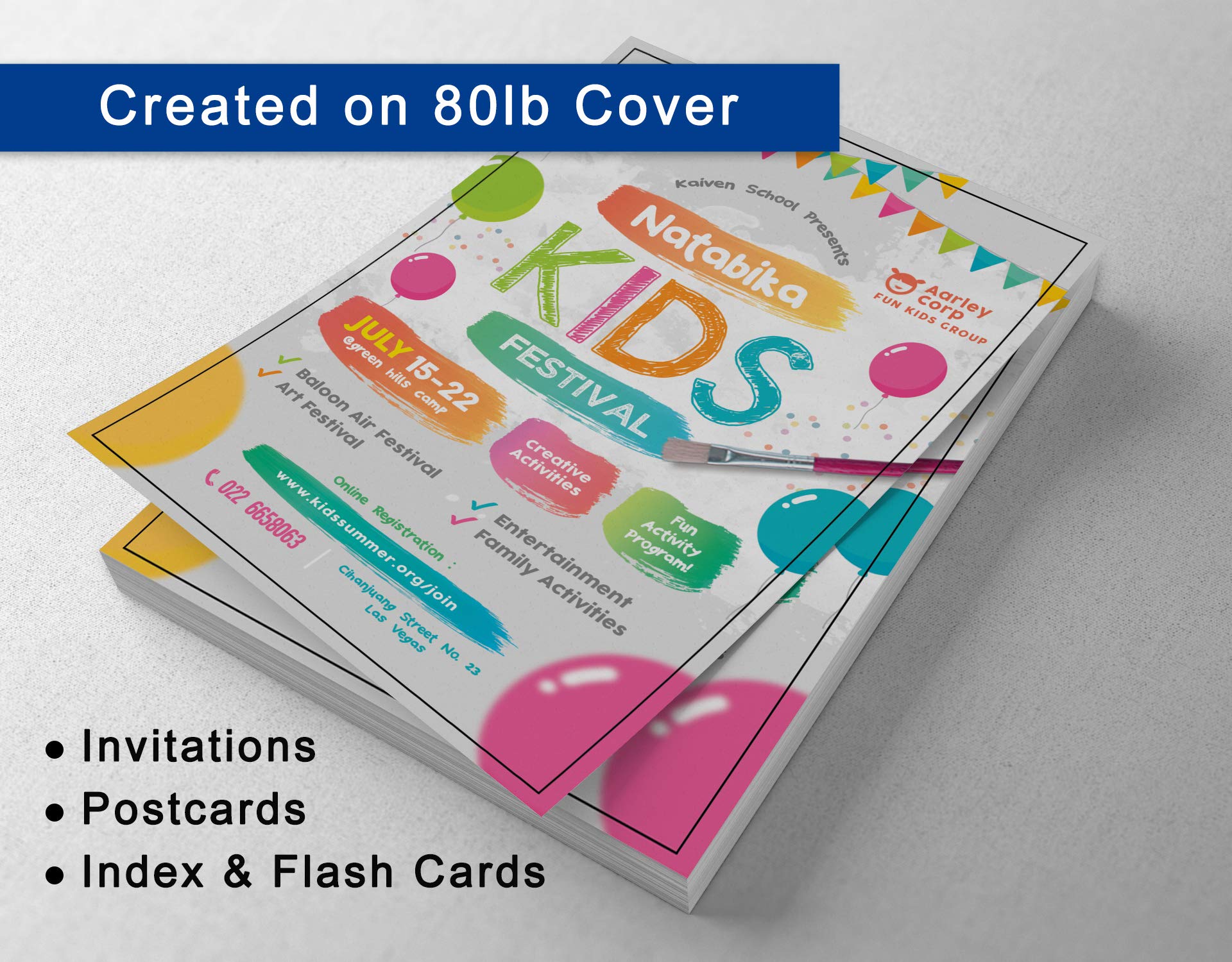 Premium 80lb Cover Cardstock Paper - 5.5