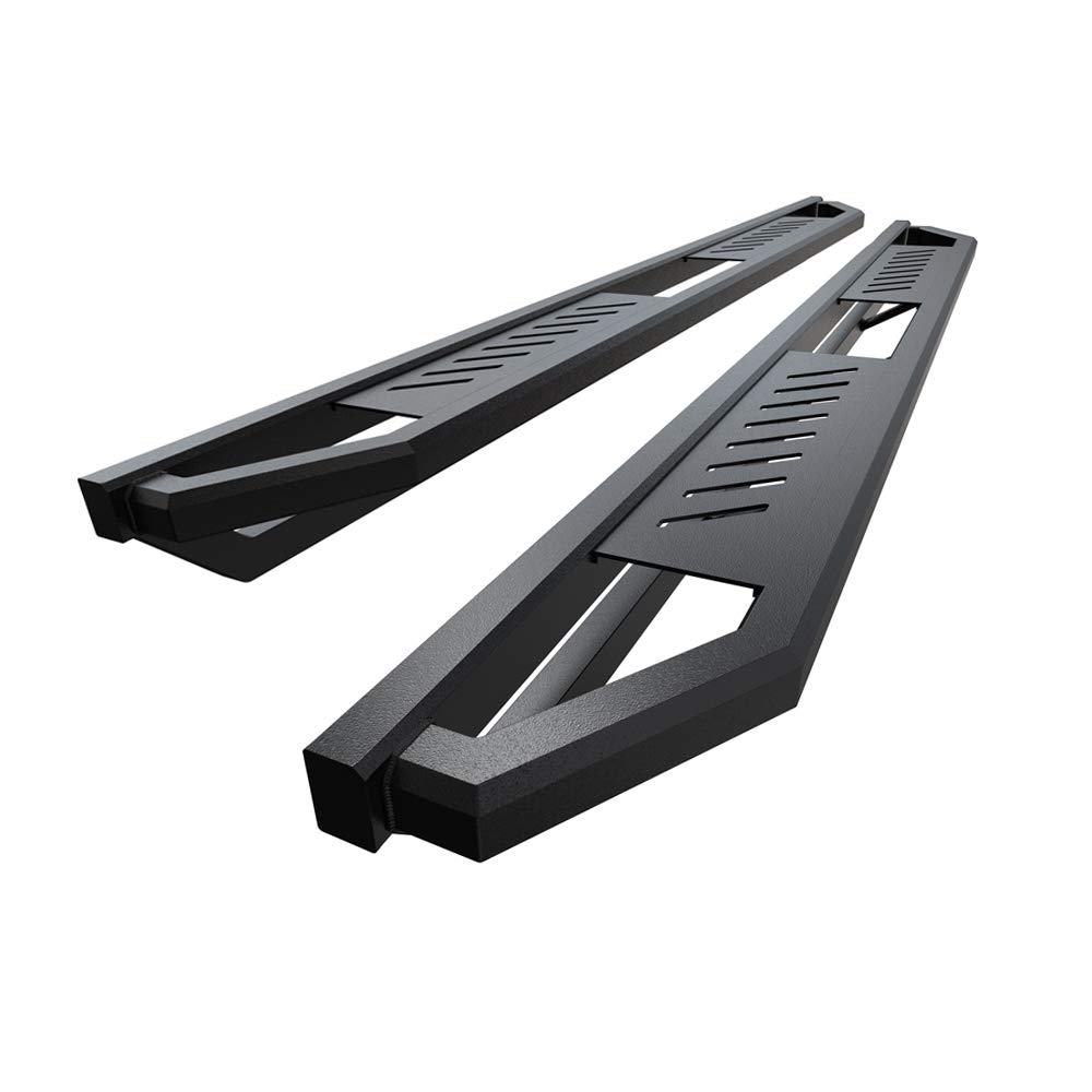 HD Ridez Hybrid Rocker Steps - Heavy Duty Steel Armor Running Boards Compatible with Chevy Silverado 1500 2019-2025 & 2500/3500 2020-2025, GMC Sierra 1500 2019-2025 (Excludes 1500 LD Models) - Perfect for Off-Roading, Truck Access & Enhanced Style