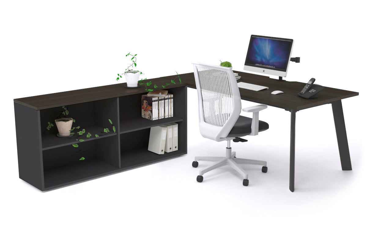 Switch Executive Setting With Uniform Spine Black Frame [1600L x 800W with Cable Scallop] - Premium Office Desk for Modern Workspaces