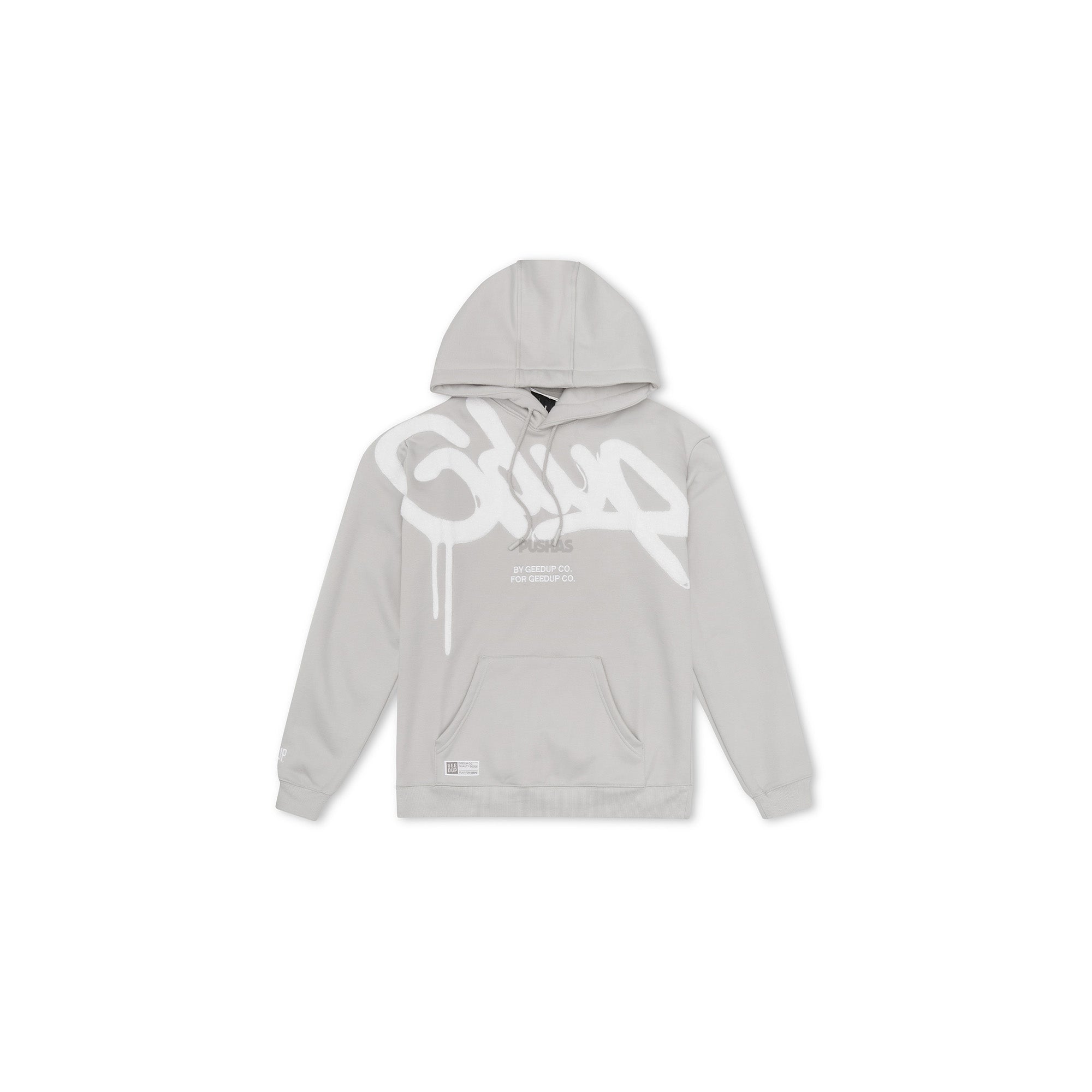 Geedup Handstyle Hoodie - Grey & White Pullover for Men & Women | Streetwear Fashion, Casual Wear, Gym & Lounge Comfort (2022)