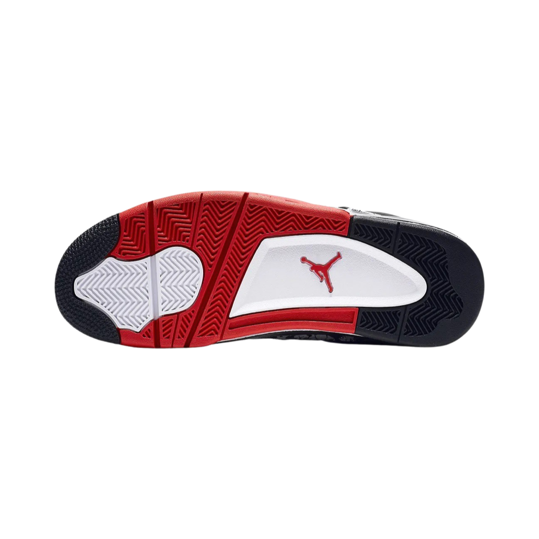 Air Jordan 4 Retro Tattoo 2018 White Fire Red Black Basketball Shoes - Men's High-Top Sneakers for Streetwear & Casual Fashion