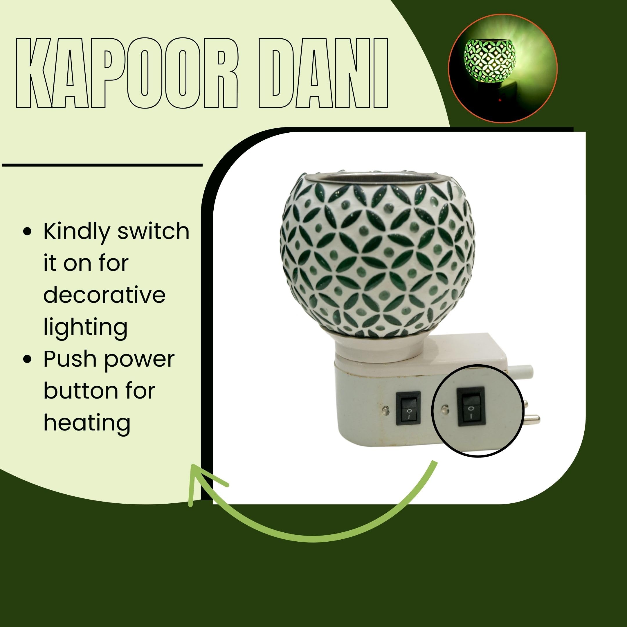 Premium Ceramic Aroma Diffuser & Night Light - Essential Oil Warmer with On/Off Switch, Camphor Burner for Home Fragrance, Yoga & Meditation Room Decor - Perfect for Bedroom, Spa and Relaxation Spaces