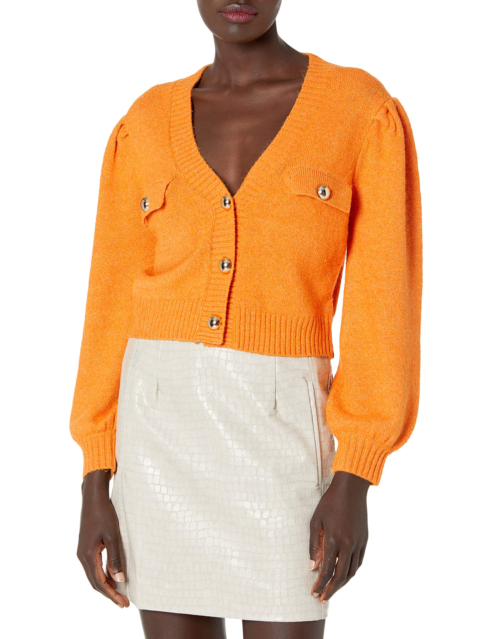 KENDALL + KYLIE Women's V-Neck Cardigan Sweater with Pockets | Soft Knit Open Front Long Sleeve Cover Up | Perfect for Office, Date Night & Fall Layering