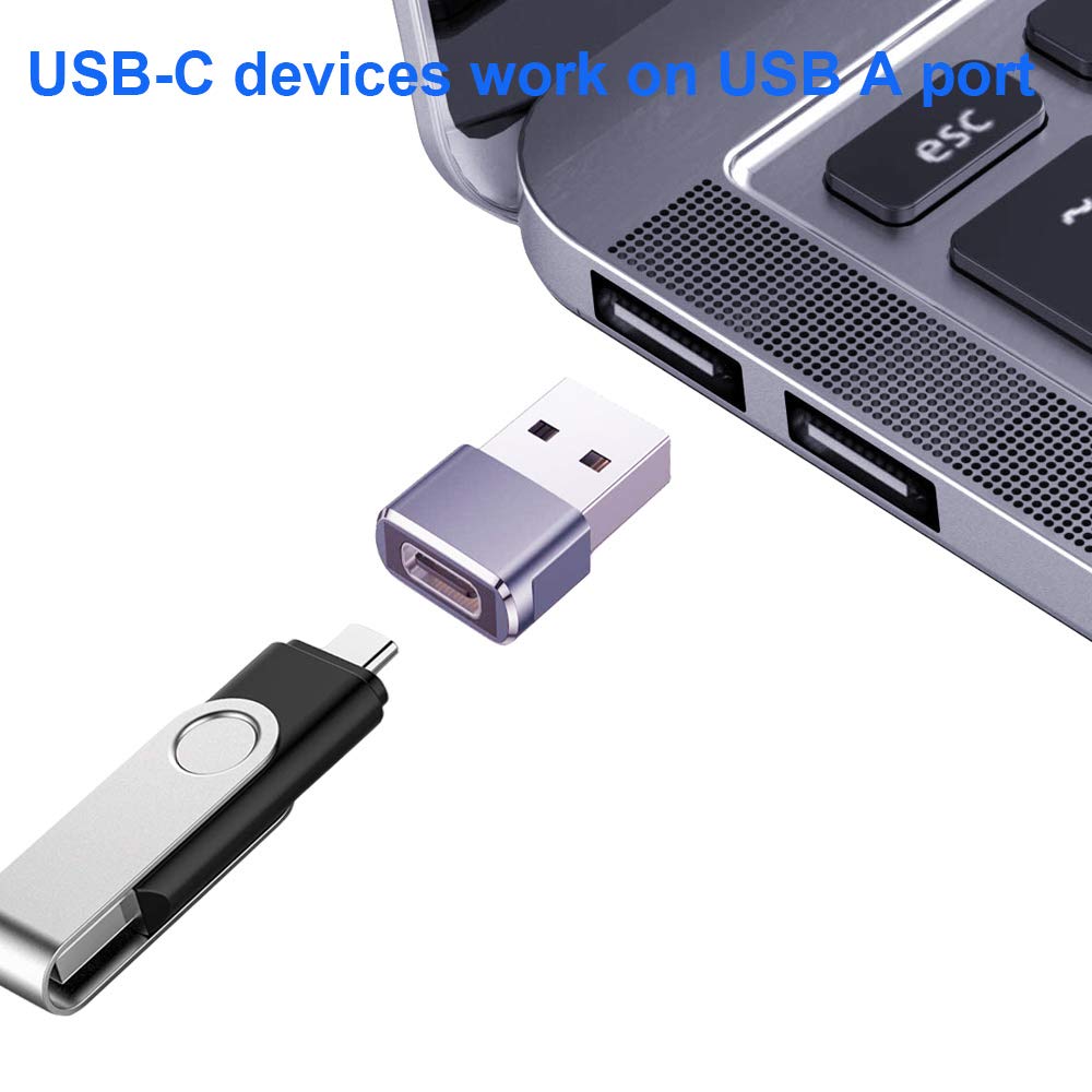 QCEs 2-Pack USB C Female to USB Male Adapter, Type C to USB A Charger Converter - Compatible with iPhone 16/15/14/13/12/11 Pro Max, Apple Watch Series 10/9/SE, AirPods, iPad, Galaxy S25/S24 - Perfect for Charging & Data Transfer at Home, Office or Travel