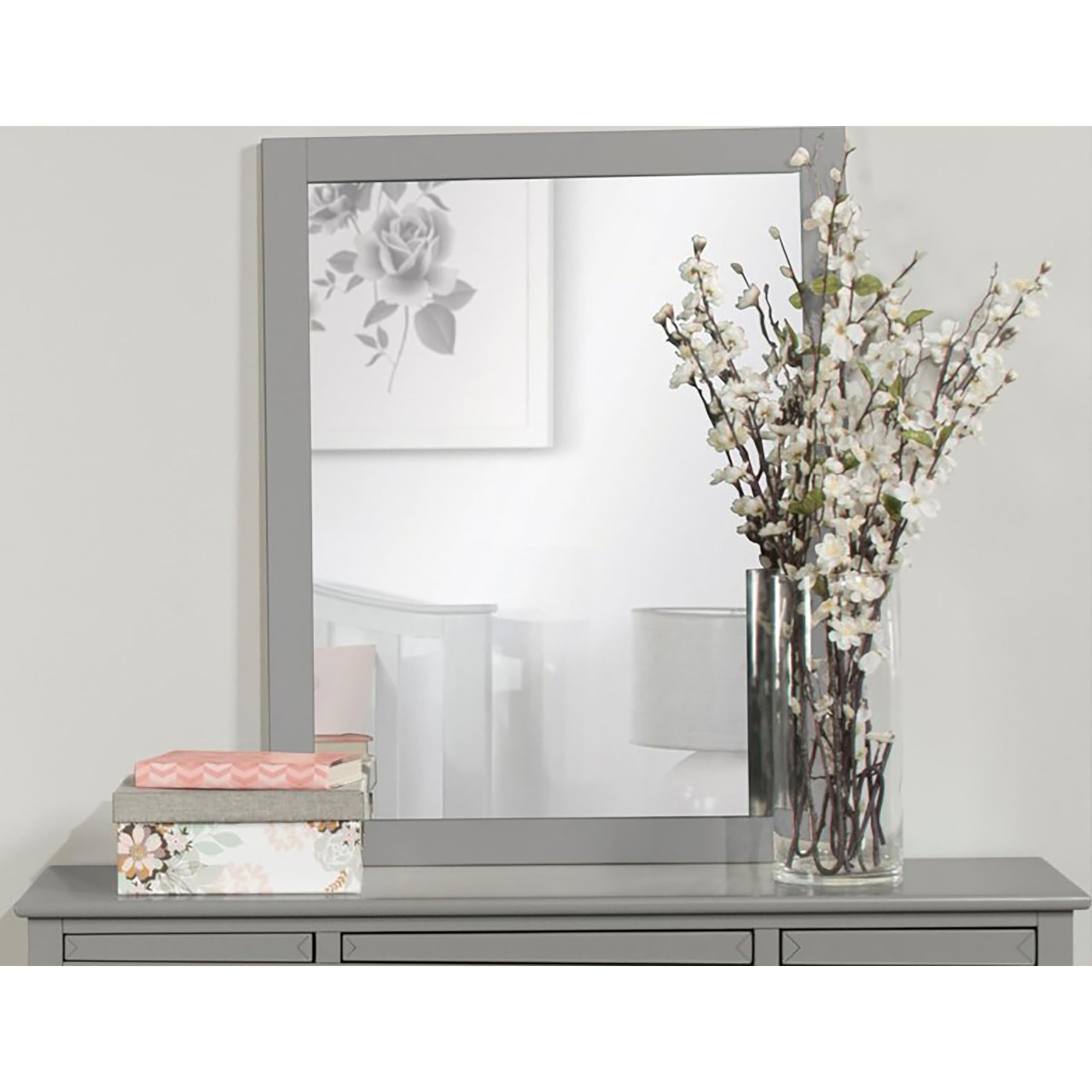 Hillsdale Kids and Teen Schoolhouse 4.0 Wood Framed Wall Mirror - Gray - Perfect for Bedrooms, Bathrooms, and Dorm Decor