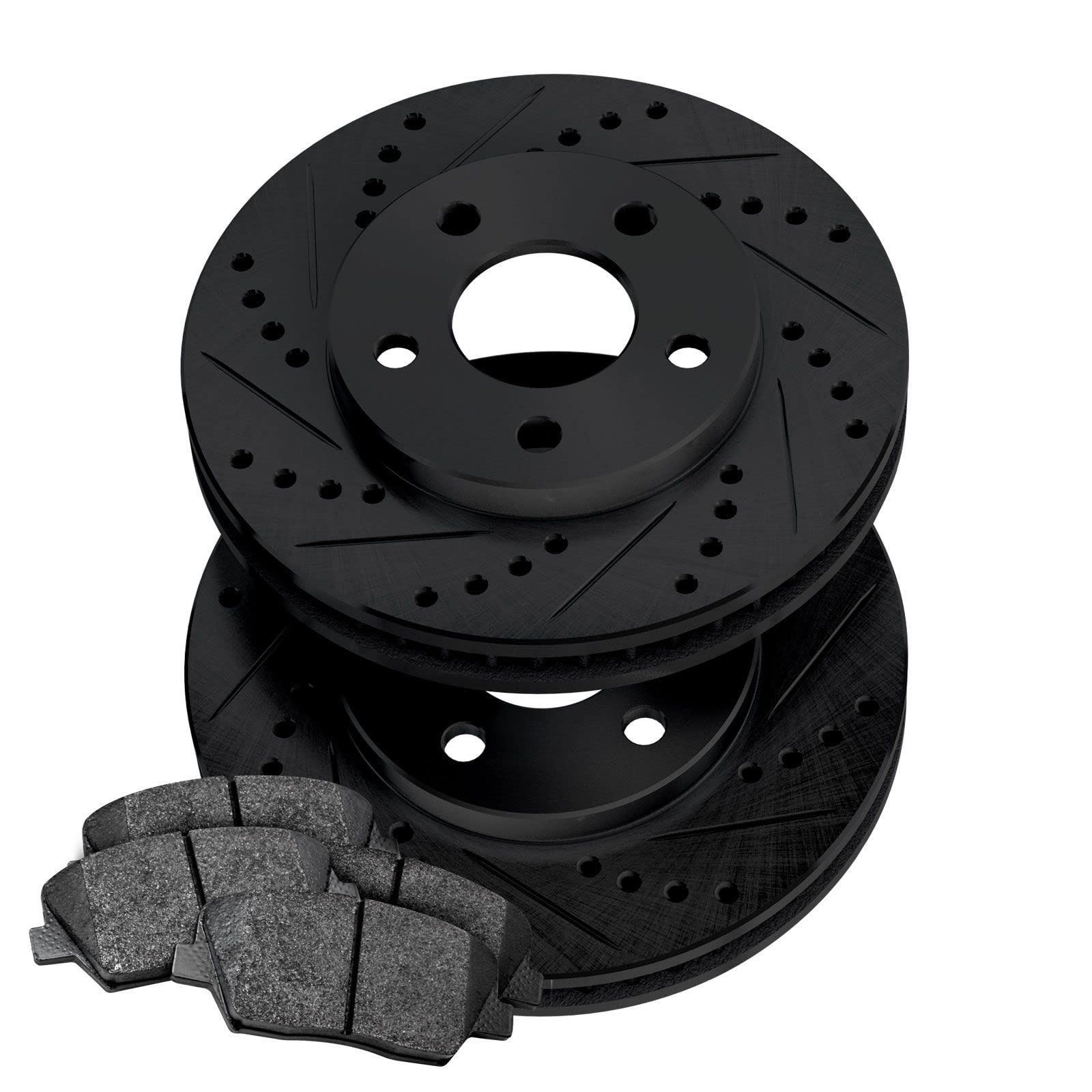 PowerSport Rear Brake Pads and Rotors Kit - Semi-Metallic Brake Set for 2000-2006 BMW X5 | High-Performance Braking System for Off-Road, Towing & Daily Driving