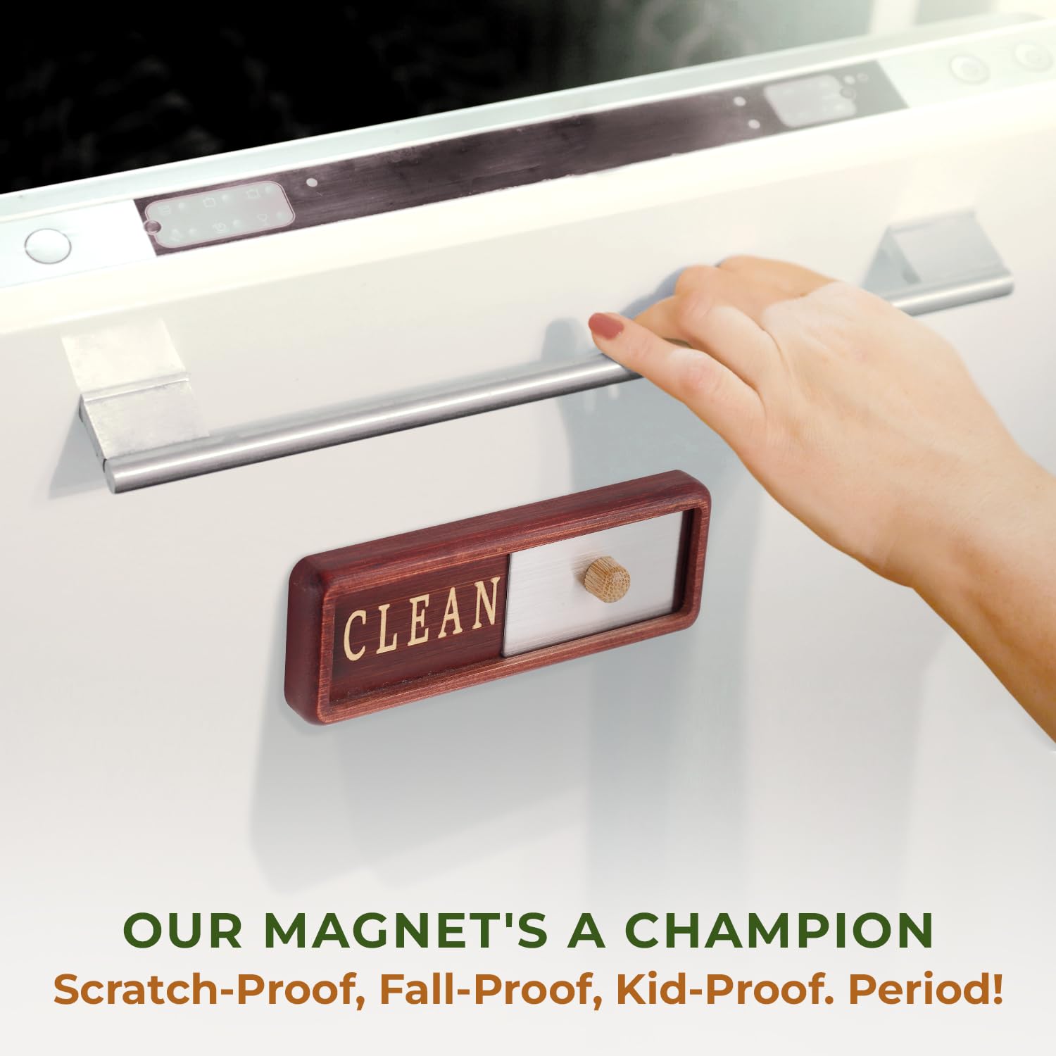 TEYGA Bamboo Dishwasher Magnet - Clean Dirty Sign for Kitchen, Dishwasher Indicator for Home & Office Use | Eco-Friendly & Durable
