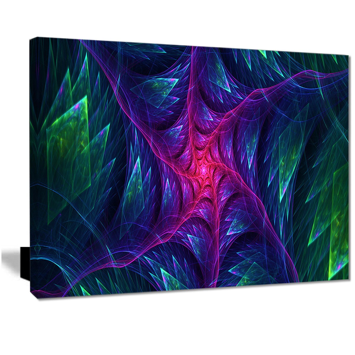 Designart Purple Turbine in the Night Metal Wall Art - 48x28 Inches 4 Panel Modern Abstract Wall Decor for Living Room, Bedroom & Office - MT3047