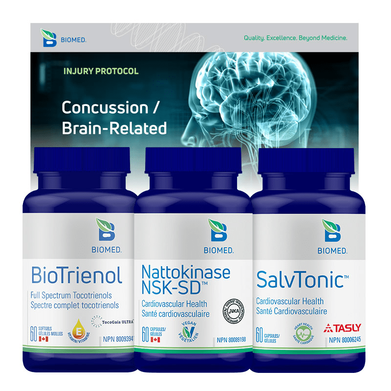 Biomed Concussion Bundle - Advanced Head Injury Recovery Kit for Athletes & Active Lifestyles - Perfect for Sports, Workouts, and Post-Trauma Care