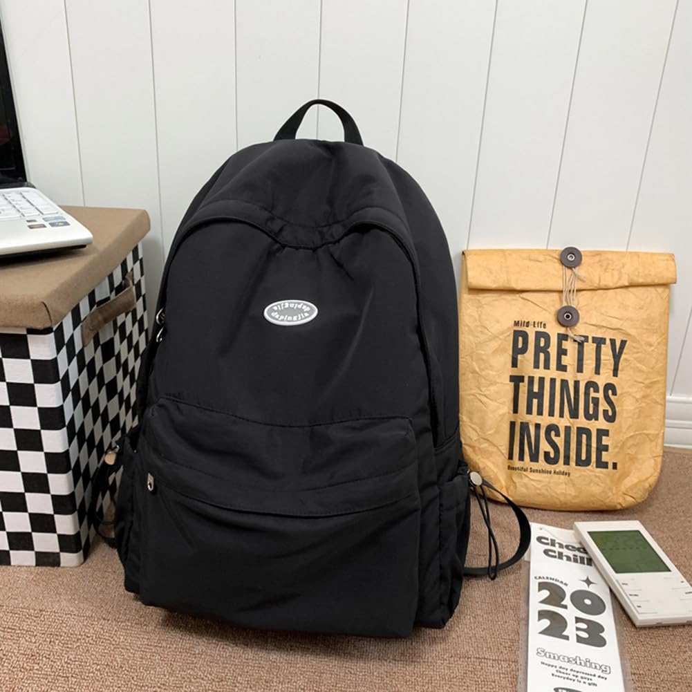Juoxeepy Cute Aesthetic Laptop Backpack for Women - Lightweight Nylon College Backpack with USB Charging Port, Water Resistant Travel Daypack - Perfect for School, Work, Commuting & Travel Accessories