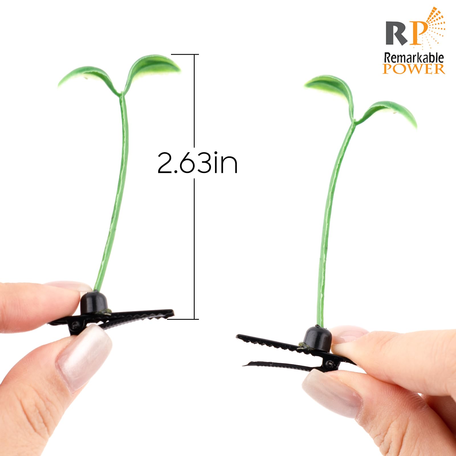 40 Pack RP Remarkable Power Plant Bean Sprout Hair Clips - Cute Pea Shaped Hairpins & Barrettes for Women and Girls | Perfect for School, Parties, and Daily Hairstyling