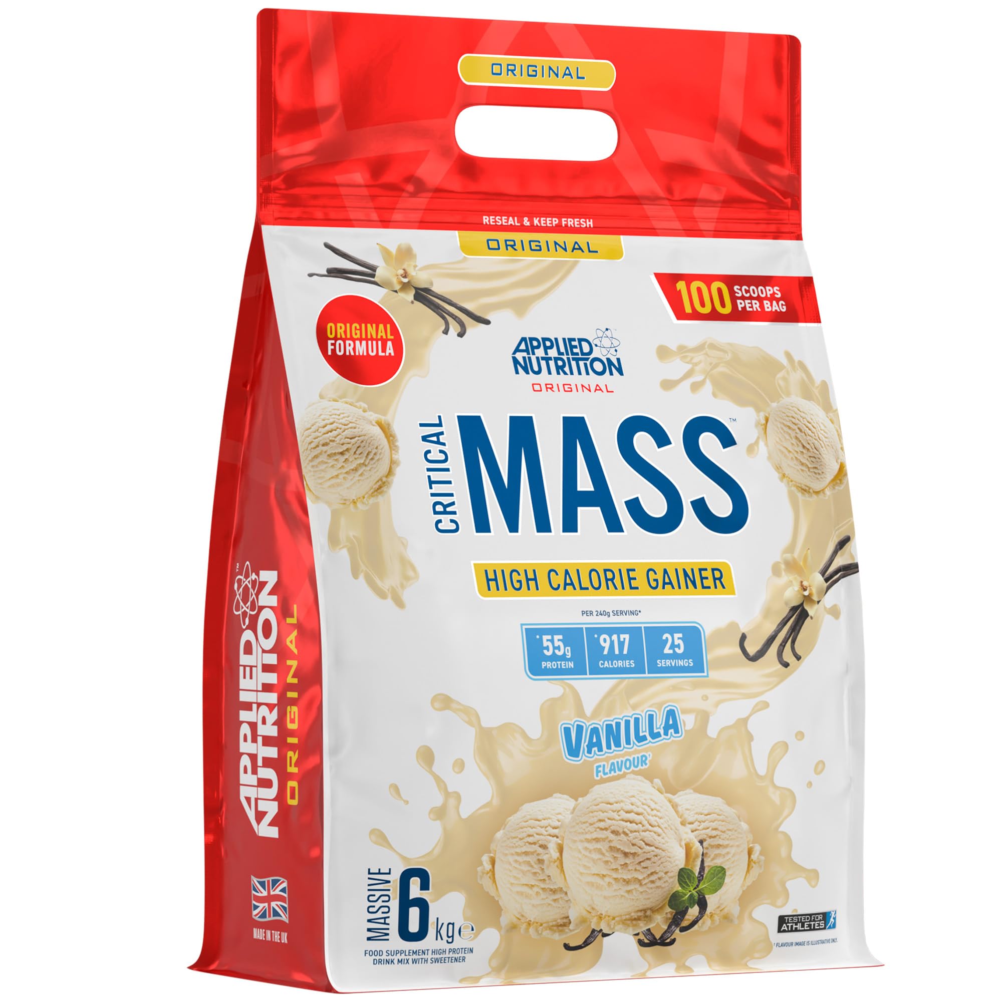 Applied Nutrition Critical Mass ORIGINAL Weight Gainer - 6kg for Muscle Building & Bodybuilding | Perfect for Post-Workout Recovery & Bulking Phases